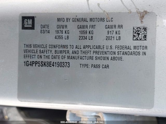 1G4PP5SK8E4190373 Buick Verano