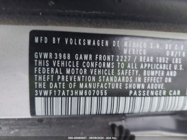 2017 VOLKSWAGEN BEETLE 3VWF17AT3HM607055 Photo 8