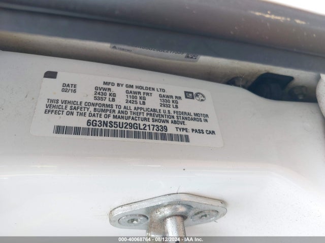 6G3NS5U29GL217339 Chevrolet Caprice Police