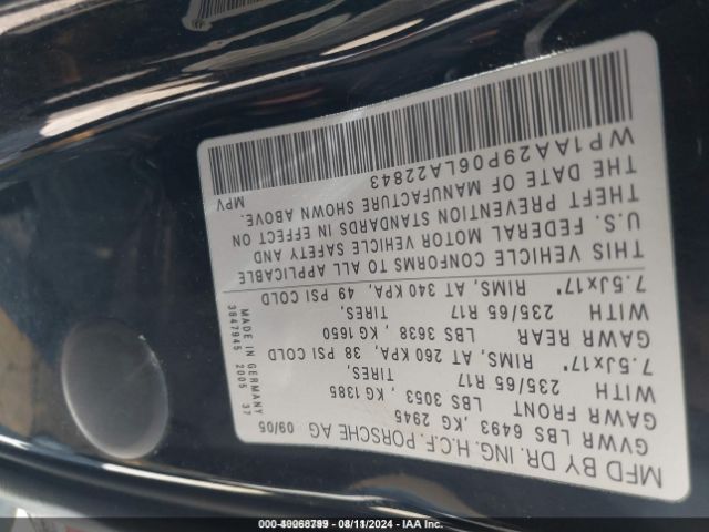 2006 PORSCHE CAYENNE WP1AA29P06LA22843 Photo 8