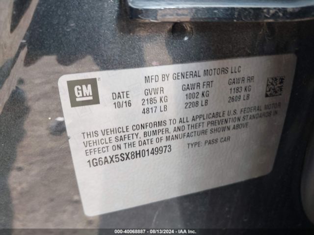 1G6AX5SX8H0149973 Cadillac CTS LUXURY