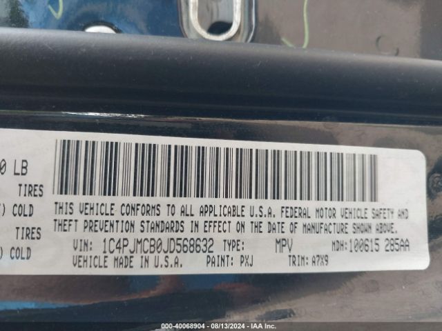 1C4PJMCB0JD568632 Jeep Cherokee Latitude 4x4