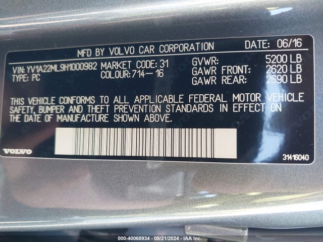 Volvo S90 T6 Inscription 2017 YV1A22ML9H1000982 Image 9