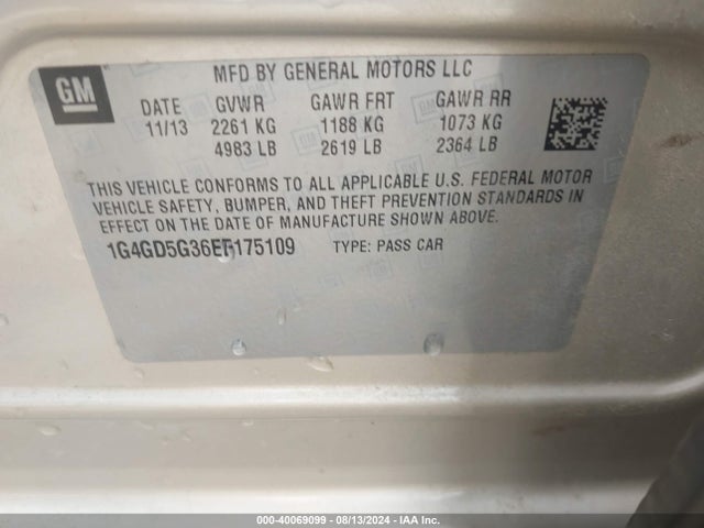 1G4GD5G36EF175109 Buick Lacrosse Premium I Group