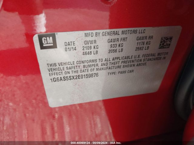1G6AS5SX2E0159876 Cadillac Cts Performance