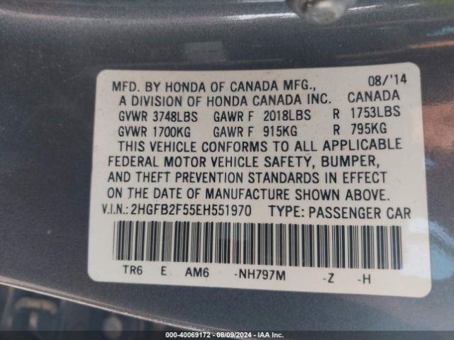2HGFB2F55EH551970 Honda Civic Lx