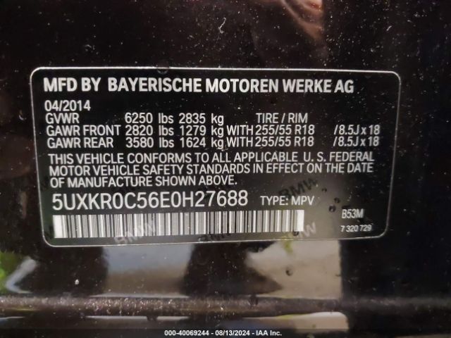 5UXKR0C56E0H27688 BMW X5 Xdrive35i