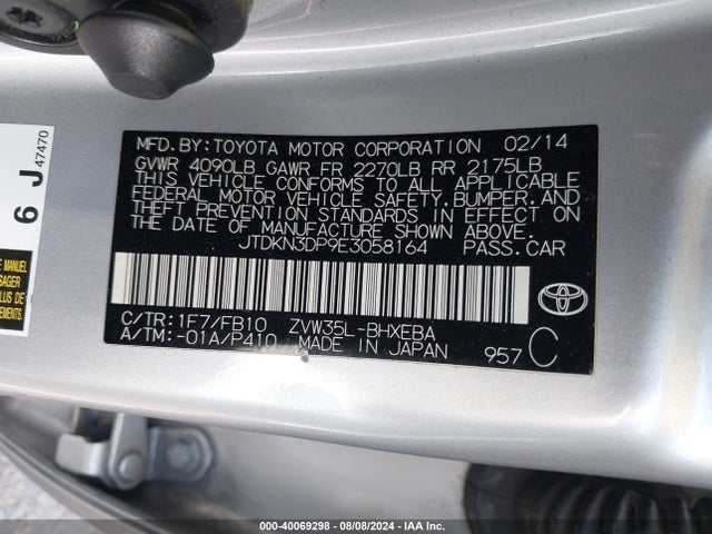JTDKN3DP9E3058164 Toyota PRIUS PLUG-IN