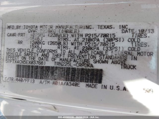 5TFTX4CN5EX037681 Toyota Tacoma