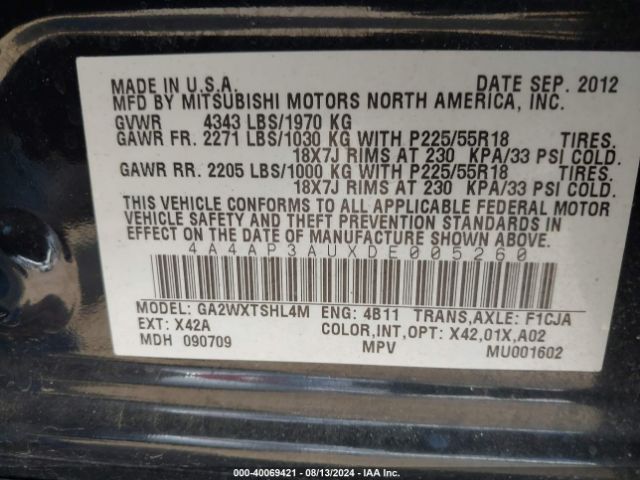 2013 MITSUBISHI OUTLANDER SPORT 4A4AP3AUXDE005260 Photo 8