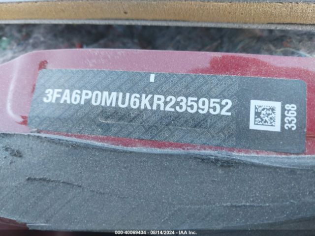 3FA6P0MU6KR235952 Ford Fusion Hybrid Sel