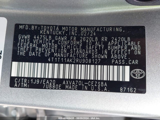 Toyota CAMRY SE 2024 4T1T11AK2RU908127 Image 9