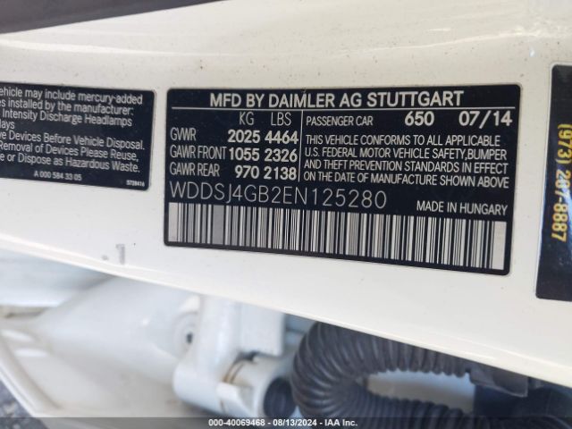 WDDSJ4GB2EN125280 Mercedes-Benz CLA 250 4MATIC