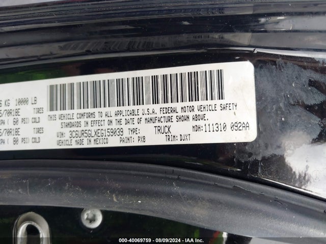 RAM 2500 Longhorn 2014 3C6UR5GLXEG159039 Image 9