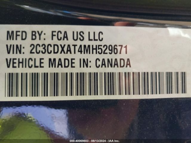 2C3CDXAT4MH529671 Dodge Charger Police Rwd