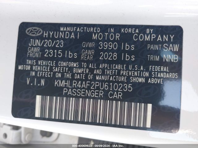 KMHLR4AF2PU610235 Hyundai Elantra N Line