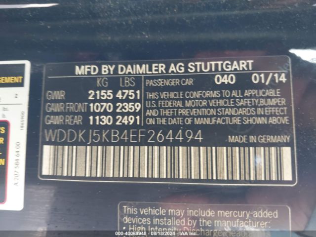 WDDKJ5KB4EF264494 Mercedes-Benz E 350