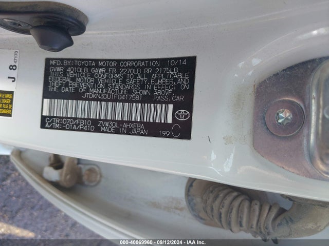 Toyota Prius Three 2015 JTDKN3DU1F0417581 Image 9