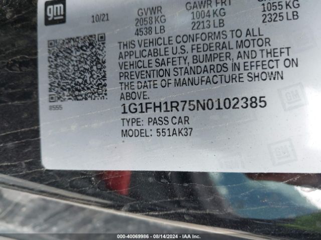 1G1FH1R75N0102385 Chevrolet Camaro Rwd  2ss