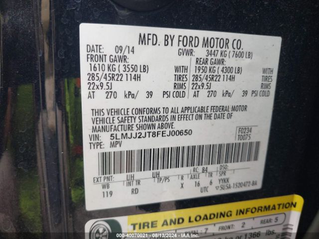 5LMJJ2JT8FEJ00650 Lincoln Navigator
