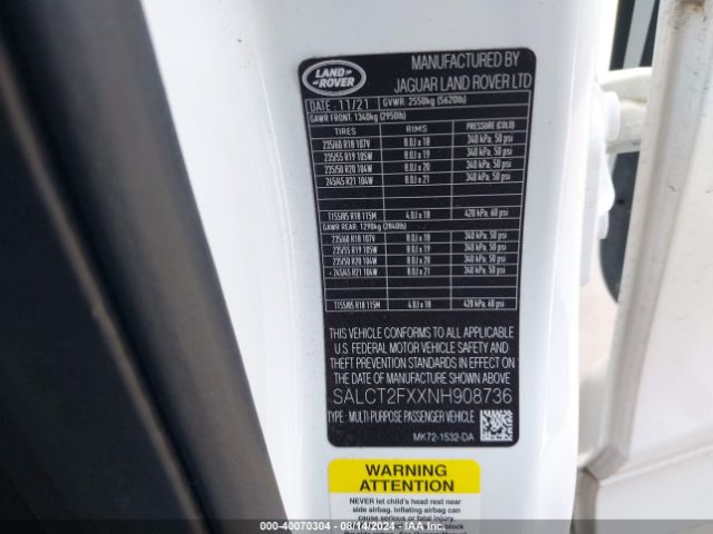 SALCT2FXXNH908736 Land Rover Discovery Sport S R-dynamic