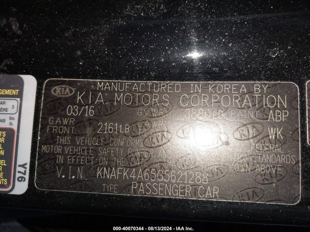 KIA FORTE LX 2016 KNAFK4A65G5621288 Image 9