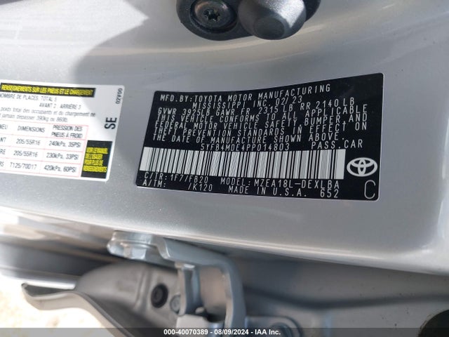 Toyota COROLLA LE 2023 5YFB4MDE4PP014803 Image 9
