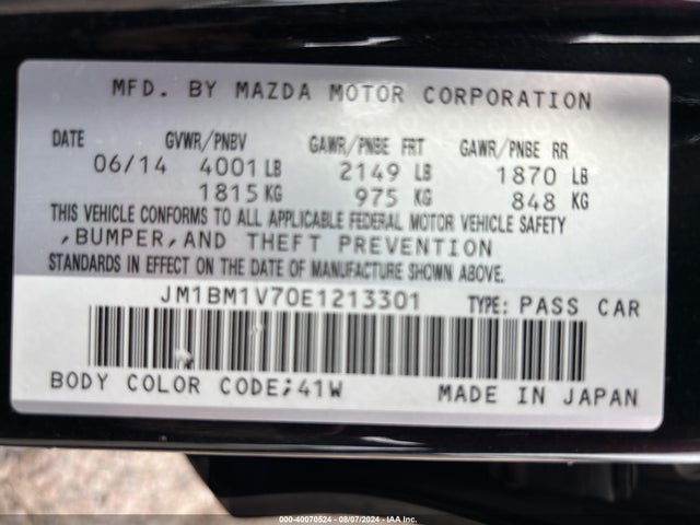 Mazda Mazda3 I Touring 2014 JM1BM1V70E1213301 Image 7