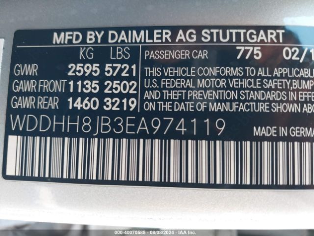 WDDHH8JB3EA974119 Mercedes-Benz E 350 4matic