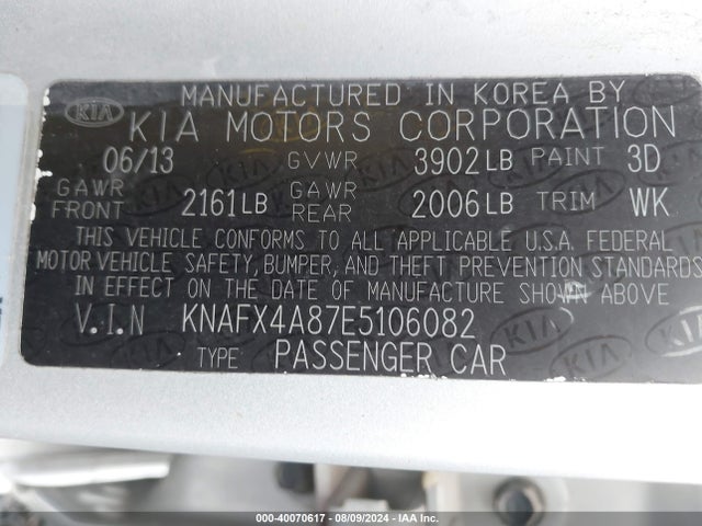 KIA FORTE EX 2014 KNAFX4A87E5106082 Image 9