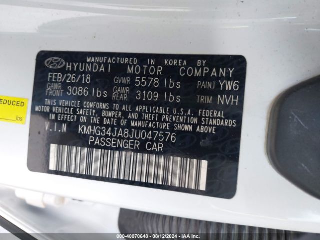 KMHG34JA8JU047576 Genesis G90 3.3t Premium
