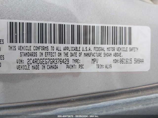 2C4RDGEG7GR376429 Dodge Grand Caravan R/t