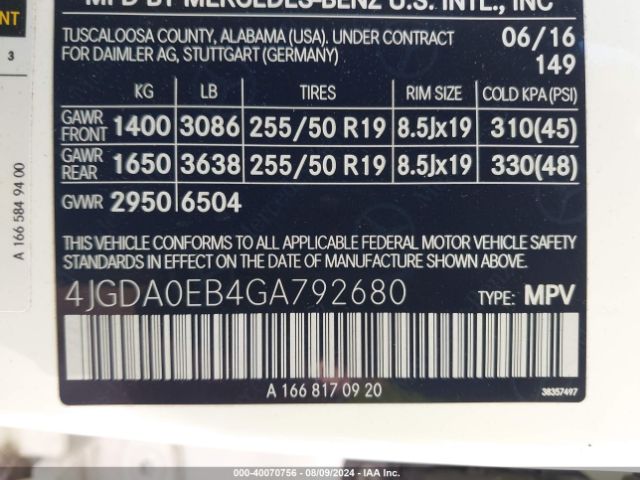 2016 MERCEDES-BENZ GLE 300D 4JGDA0EB4GA792680 Photo 8