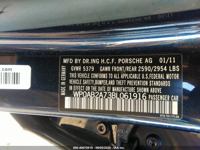 2011 PORSCHE PANAMERA WP0AB2A73BL061916 Photo 8