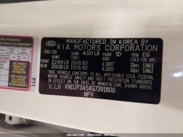 KNDJP3A54G7391800 KIA SOUL +