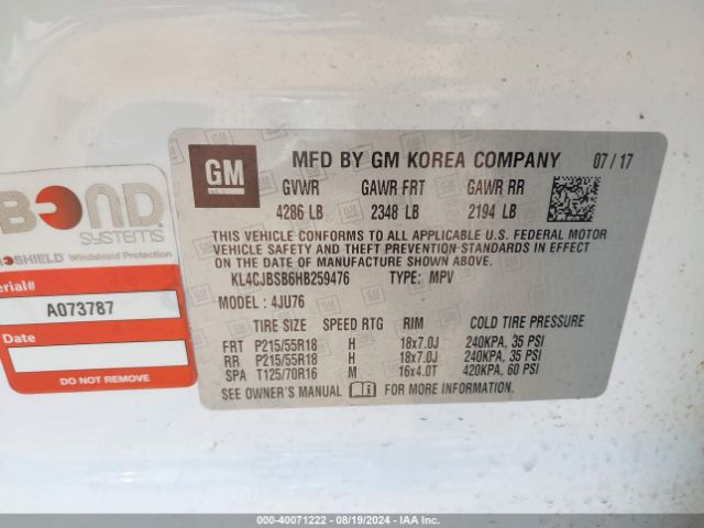 KL4CJBSB6HB259476 Buick Encore Preferred Ii