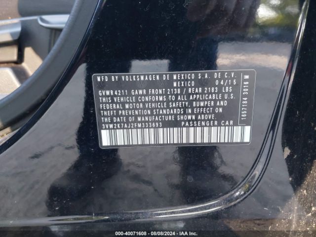 3VW2K7AJ2FM333693 Volkswagen Jetta 2.0l S