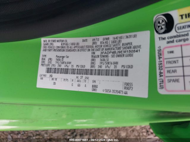 3FADP4BJ9EM150841 Ford FIESTA SE