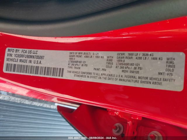 1C6SRFU90MN705097 RAM 1500
