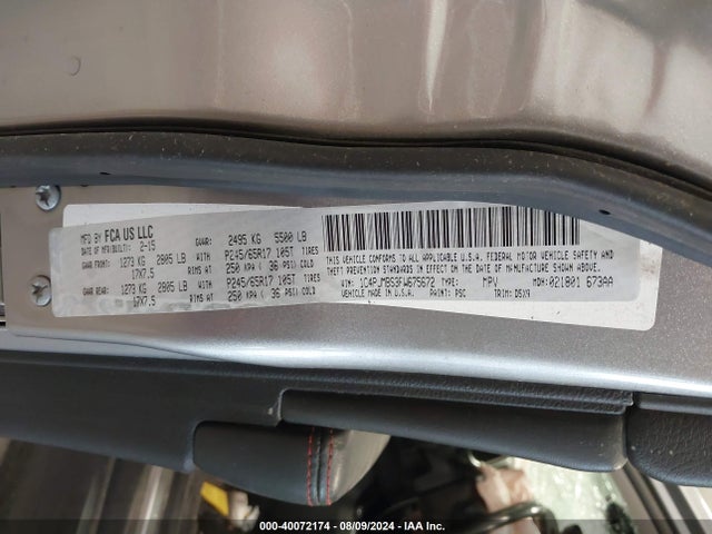 Jeep Cherokee 2015 1C4PJMBS3FW675672 Image 9