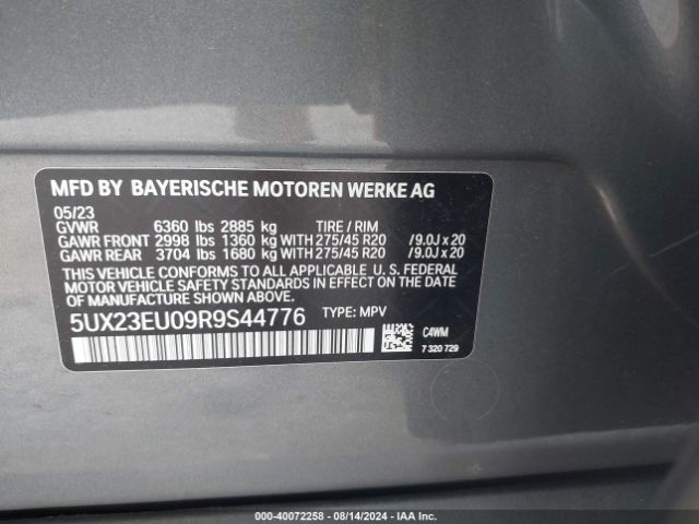 5UX23EU09R9S44776 BMW X5 Xdrive40i