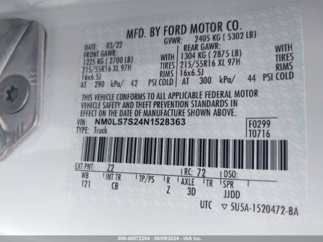 NM0LS7S24N1528363 Ford Transit Connect Xl