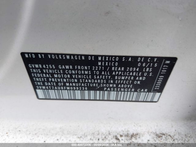 3VW4T7AU8FM099236 Volkswagen Golf Gti 2.0t S 4-door