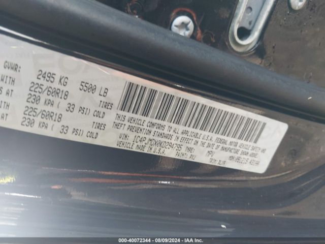 1C4PJMDX0KD294795 Jeep Cherokee Limited 4x4