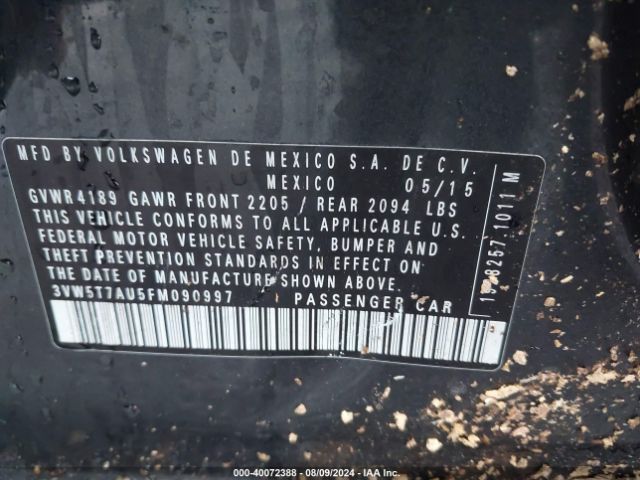 3VW5T7AU5FM090997 Volkswagen Golf Gti 2.0t S 4-door