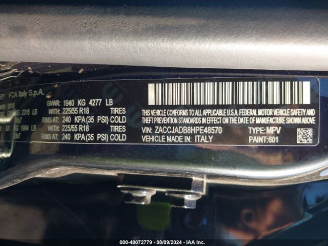 ZACCJADB8HPE48570 Jeep Renegade Limited Fwd