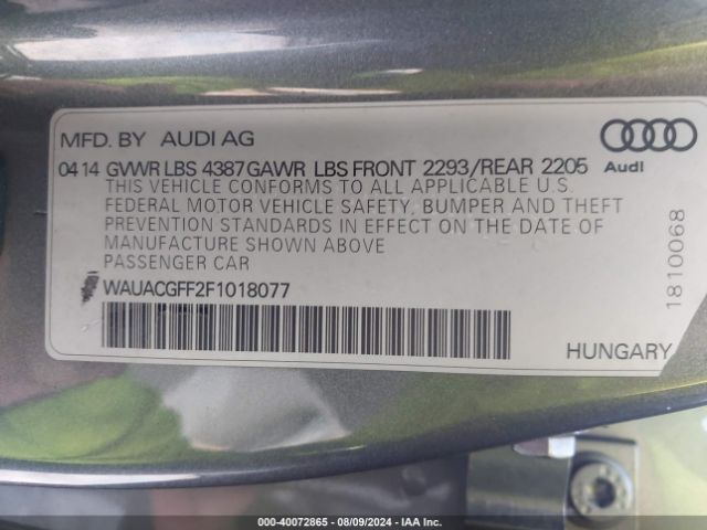 WAUACGFF2F1018077 Audi A3 1.8t Premium
