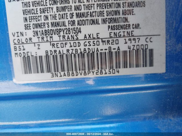 3N1AB8DV8PY281504 Nissan Sentra Sr Xtronic Cvt