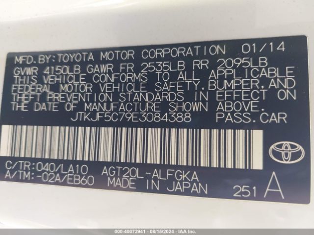 JTKJF5C79E3084388 Scion Tc Monogram