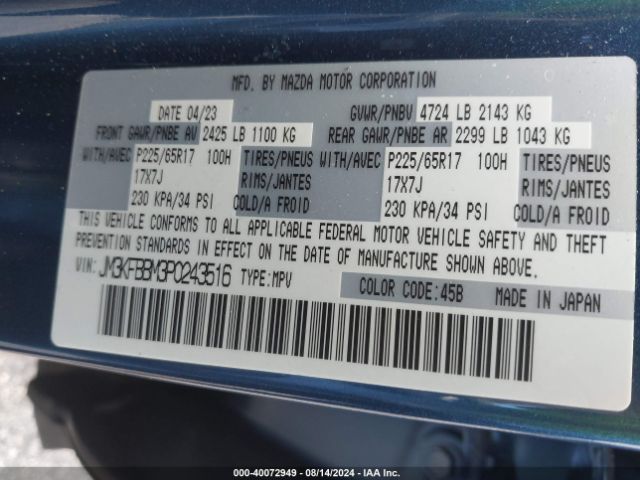 JM3KFBBM3P0243516 Mazda Cx-5 2.5 S Select